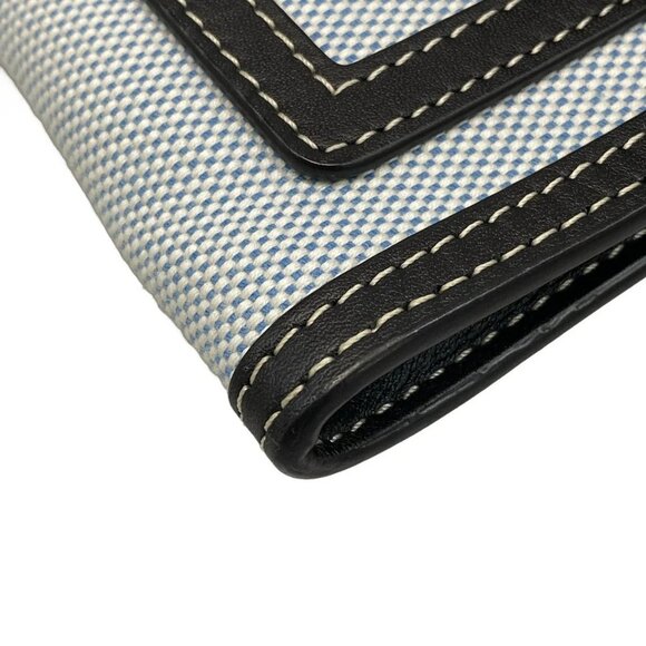 Burberry 8041255 Light Blue Black Canvas Leather Shoulder Bag - Picture 6 of 15